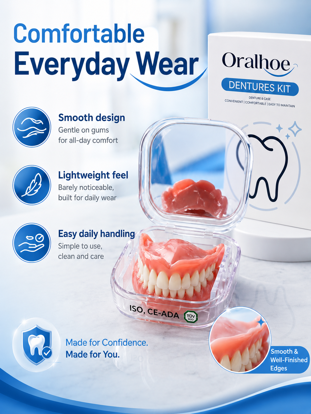 Instant Full Restoration Dentures – Fit At Home In Minutes
